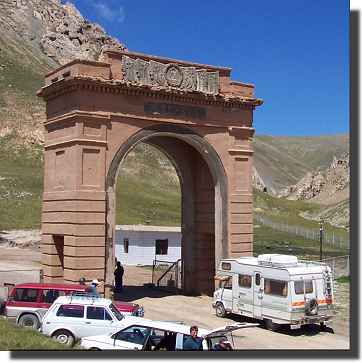 Womble waits to enter China at the "Arch".