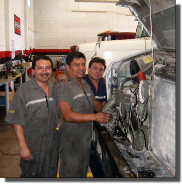 The three mechanics who worked on Mog's oil seal and service. Thanks.