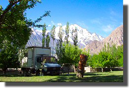 Aliabad camp site with Rakaposhi in the background.