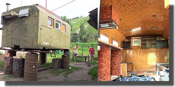 An expedition campervan body under construction.